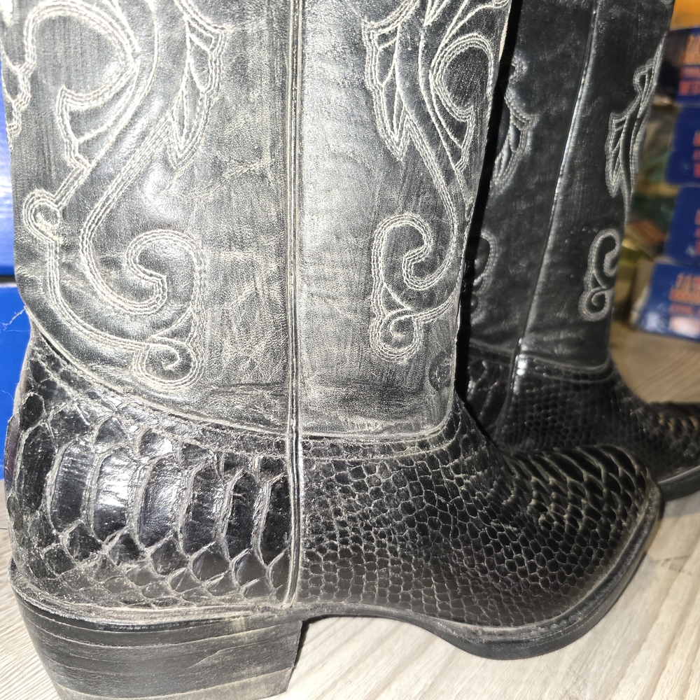 Black Python Western Cowboy Boots - image 5
